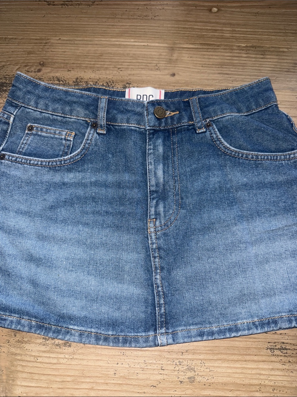 BDG Light Blue Denim Mini Skirt